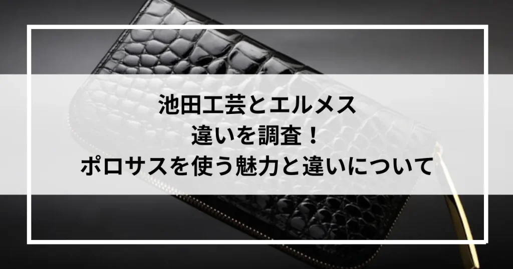 池田工芸とエルメスの違いを調査！同じ素材ポロサスを使う魅力と違いについて