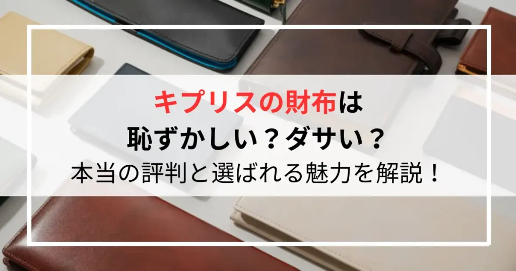 キプリスの財布が恥ずかしいダサいと言われる理由！本当の評判と選ばれる魅力を解説！